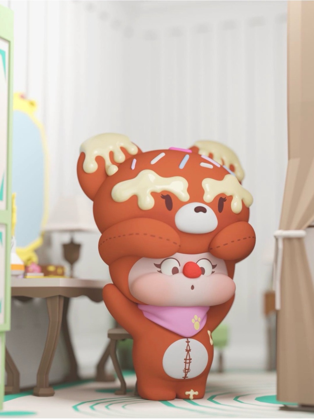 Timid Nido From “ Bread Head” Series Figures - “ Chocolate Bear”